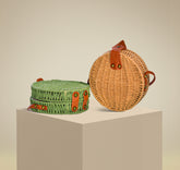 GREEN STRAW BAG